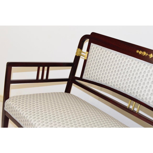 Brown Vintage Art Nouveau Viennese Bench For Sale - Image 8 of 18