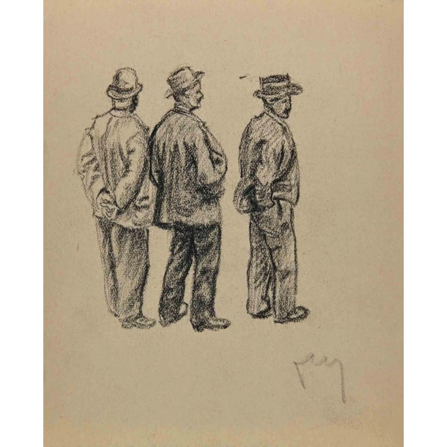 The Standing Men, Original Drawing, Early 20th-Century For Sale