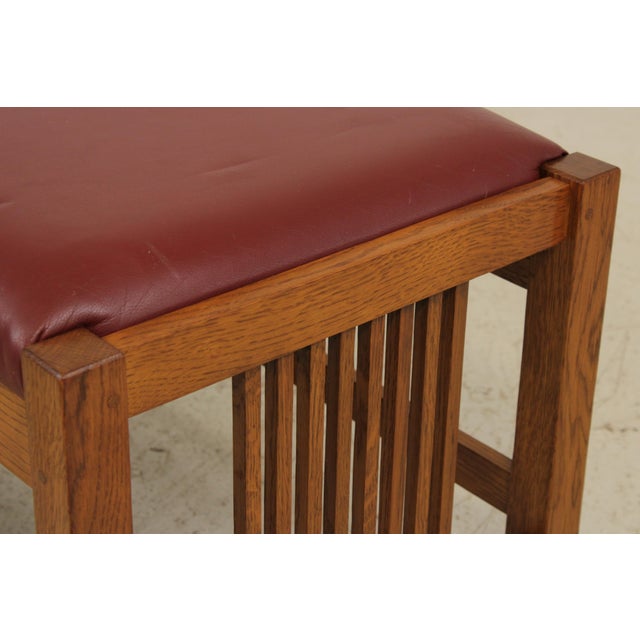 Wood Stickley Mission Oak Arts & Crafts Long Bench For Sale - Image 7 of 12