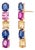 14k Yellow Gold Multi-Sapphire Drop Earrings 9.20 Carats Total Weight For Sale