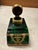Antique French Empire Style Emerald Green Glass & Gilt Inkwell For Sale - Image 9 of 10