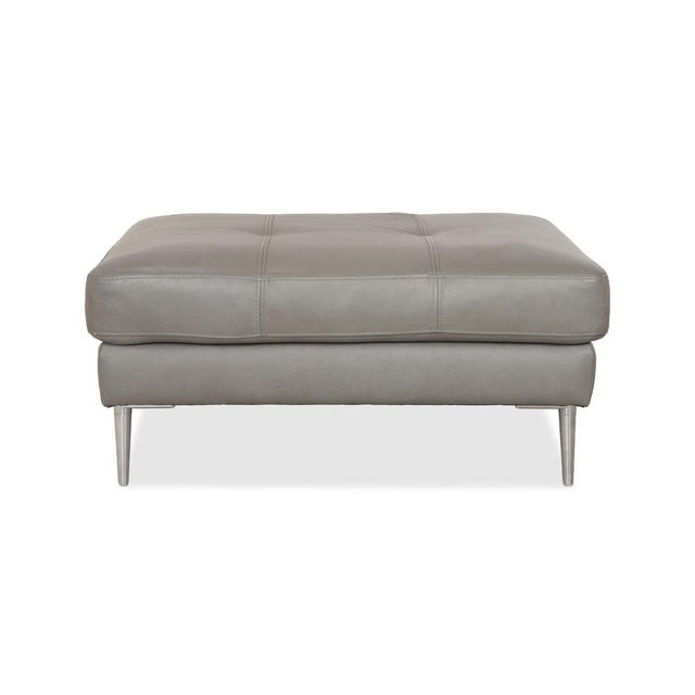 Grey Leather Stool with Chrome Feet from Gutmann Factory For Sale - Image 5 of 6