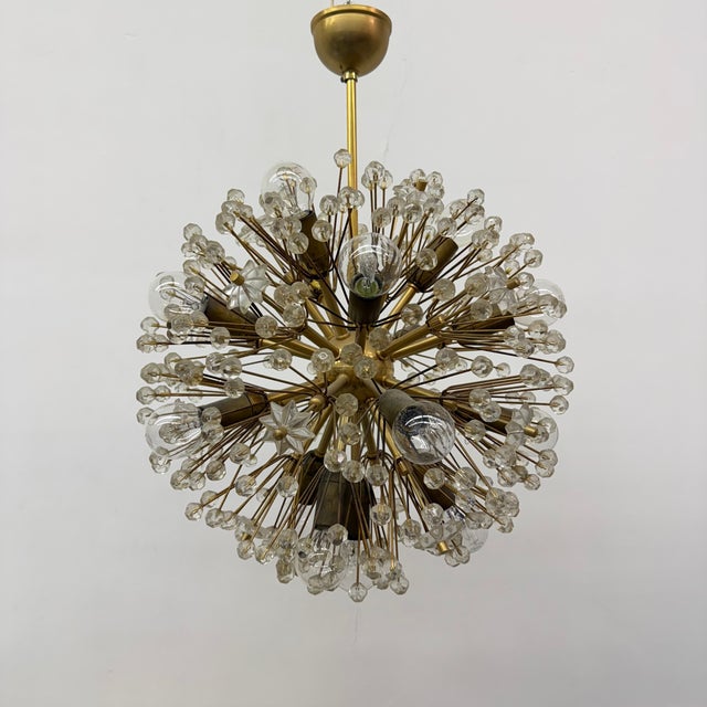 Starburst Dandelion Brass Chandelier attributed to Emil Stejnar, Austria, 1960s For Sale - Image 16 of 18