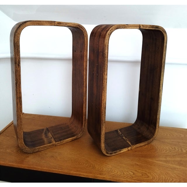 Czech Decorative Shelves attributed to Ludvik Volak for Drevopodnik Holesov, 1960s, Set of 3 For Sale - Image 12 of 18