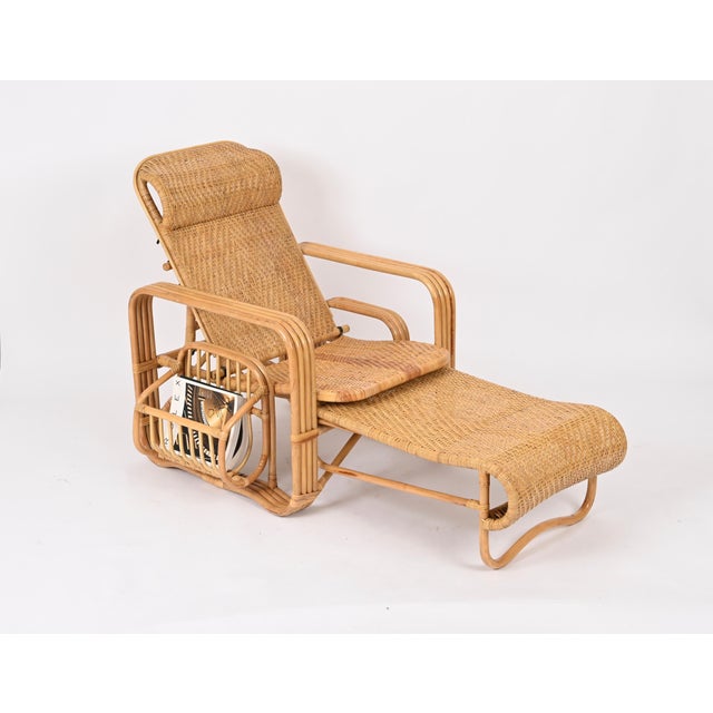 Set of Adjustable Lounge Chairs in Wicker and Rattan, Italy, 1970s For Sale - Image 6 of 18