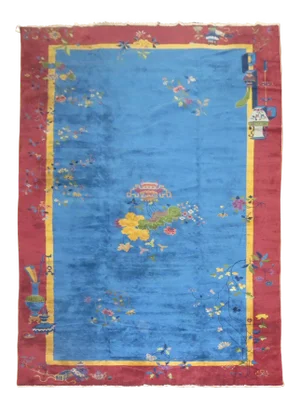 1940s Large Chinese Art Deco Rug - 10' X 19'1''