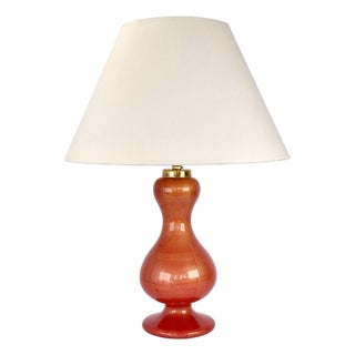 Mid Century Modern Murano Glass Table Lamp Ruby Red and Gold | Barovier and Toso Italian Accent Light Vintage Hollywood Regency Maximalist 1950s For Sale