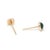 Modern Malachite Bezel Studs, 14k Yellow Gold, Length 5 Mm, Dainty For Sale - Image 3 of 4