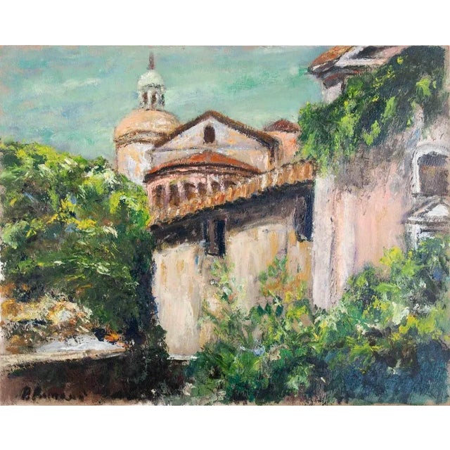 1990s Pino Romanò, View of Celio (Rome), Oil Painting, 1990s For Sale - Image 5 of 5