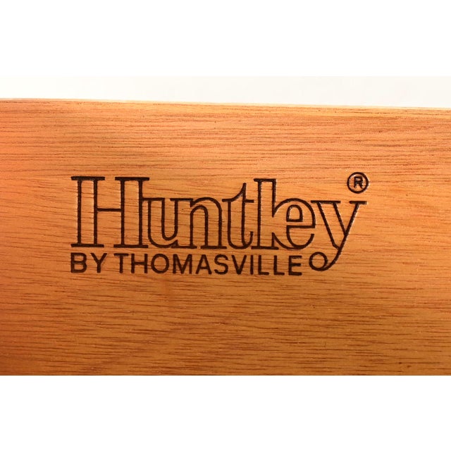 Brown Thomasville Mid-Century Modern Hollywood Regency Campaign Walnut Highboy Dresser, 1970s For Sale - Image 8 of 17