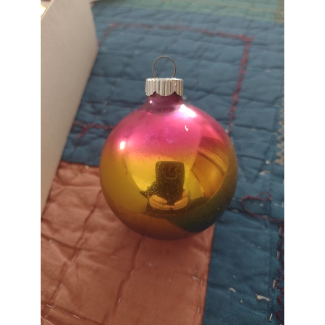 Shiny Brite Ombre Glass Ornaments in Original Box For Sale - Image 17 of 18