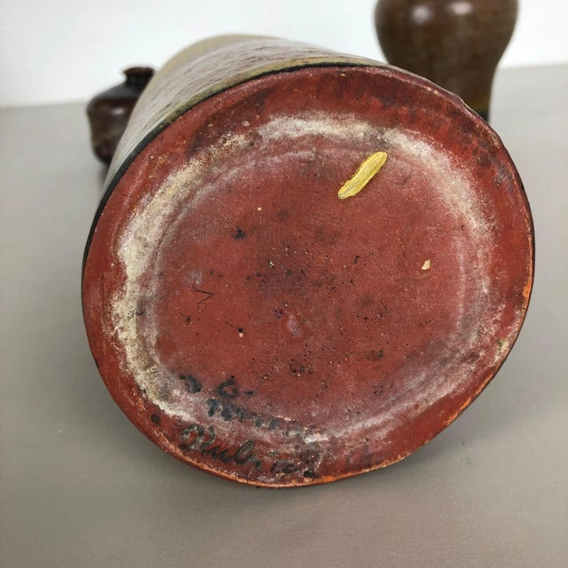 German Ceramic Studio Pottery Vase from Elmar & Elke Kubicek, 1970s, Set of 3 For Sale - Image 10 of 18