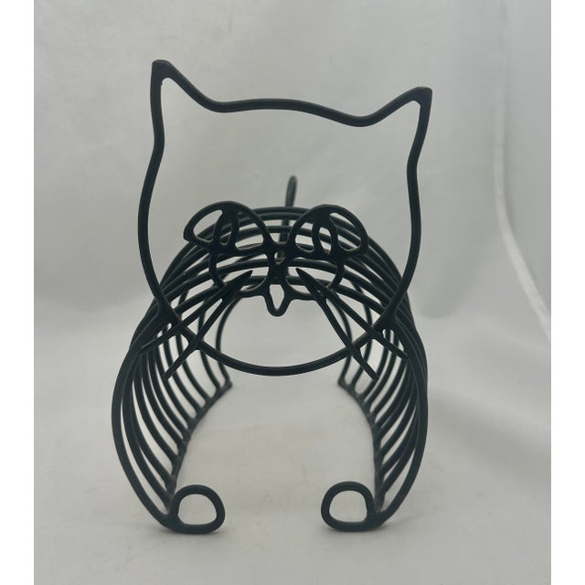 Mid-Century Modern 1950's Vintage Wire Figural Black Cat Magazine Holder For Sale - Image 3 of 8