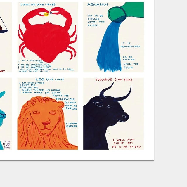 2020s David Shrigley Signs of the Zodiac Lithograph Poster (Maxi), 2021 For Sale - Image 5 of 5