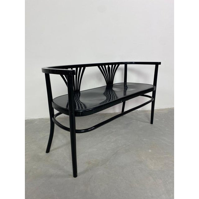 Black Secession Seating Group attributed to Fischel, 1890s, Set of 3 For Sale - Image 3 of 13