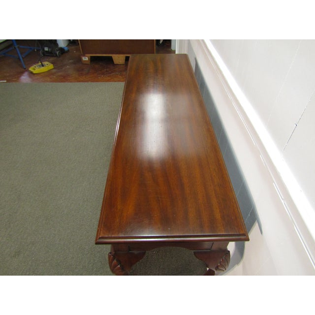 1990s Henkel Harris Solid Mahogany Chippendale Style Console Table For Sale - Image 5 of 9