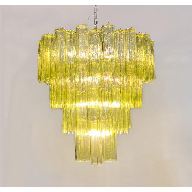 Mid-Century Modern Large Vintage Green Murano Glass Tiered Chandelier, 1990s For Sale - Image 3 of 18