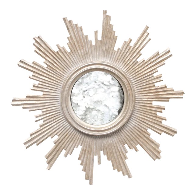 Silver leafed hand carved mirror with antique mirror inset. Also available in gold leaf. *Each piece of this beautiful...