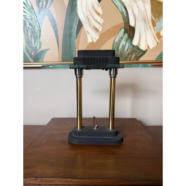 Very stunning and sleek mid-century modern desk lamp by Robert Sonneman for George Kovacs in the 1980s. Very popular...