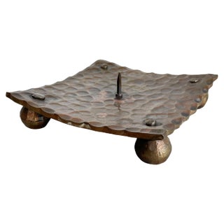 Brutalist Austrian Sculptural Candleholder in Copper, 1950 For Sale