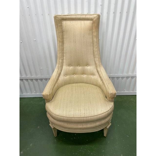 Mid 20th Century Hollywood Regency High Back Chair For Sale - Image 13 of 13