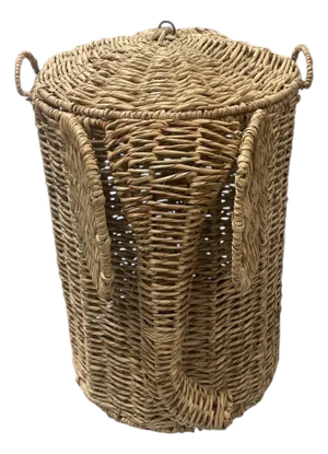 Woven Wicker Elephant Laundry Hamper With Lid