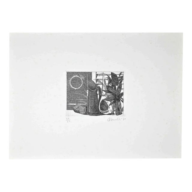 Armando Buratti, Still Life with Jug, Etching, 1970s For Sale