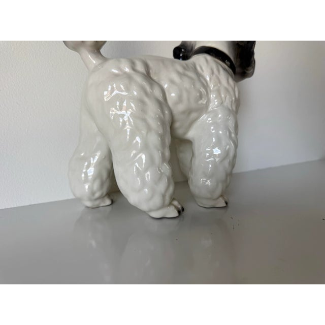 White Vintage Italian Ceramic Poodle Dog Figurine For Sale - Image 8 of 12