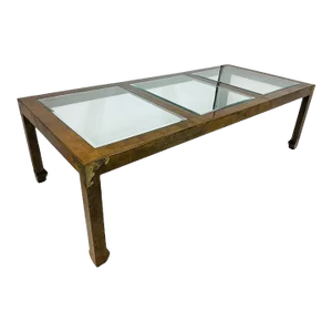 1960s Asian Style Dining Table in Solid Mahogany With Ming Legs & Burlwood Veneer