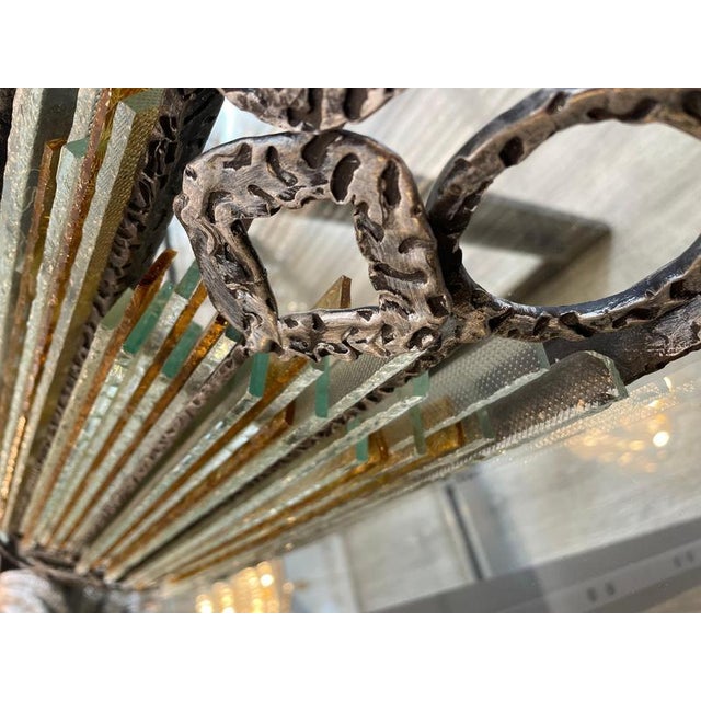 Metal Wall Lamp in Iron and Glass, Italy, 1960s For Sale - Image 7 of 12