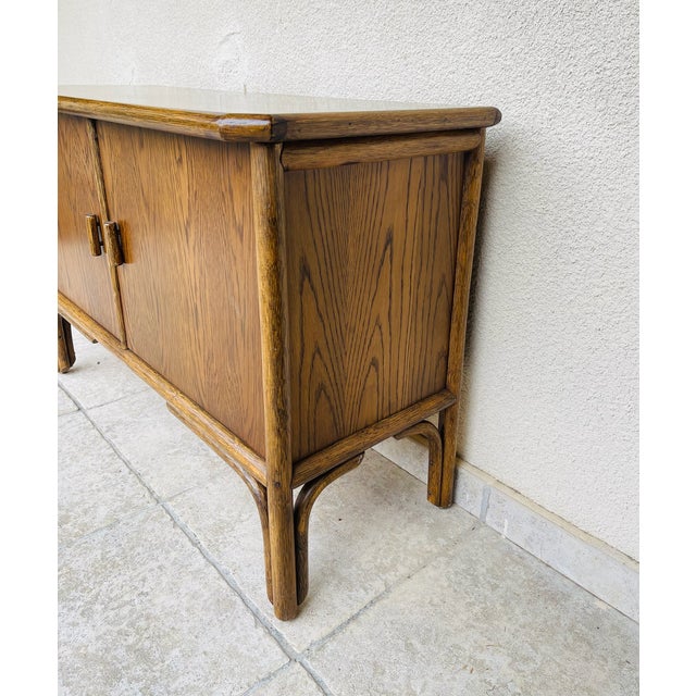 1960s Vintage Ash and Bamboo Sideboard, 1960s For Sale - Image 5 of 11
