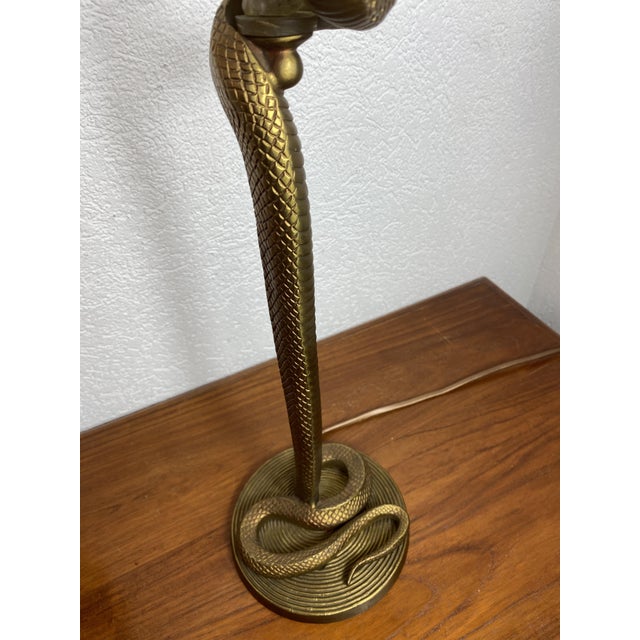 Gold Vintage Bronze Cobra Lamp, 1970s For Sale - Image 8 of 18