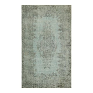 Vintage Zeki Müren Rug in Blue and Green With Floral Medallion | Rug & Kilim For Sale