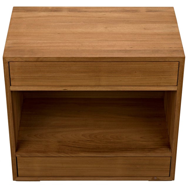 Contemporary NOIR Sylvia Two Drawer Side Table in Gold Teak For Sale - Image 3 of 8
