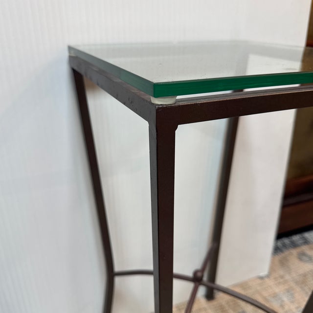 Contemporary Burnished Steel Side Table For Sale - Image 10 of 11