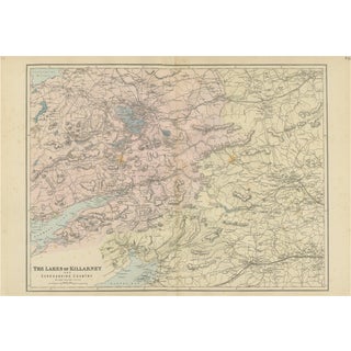 Antique Lakes of Killarney Map, 1885 For Sale