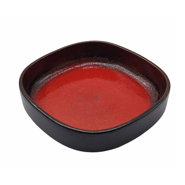 Square Fat Lava Ceramic Centerpiece from Scheurich Keramik, Germany, 1960s For Sale - Image 4 of 8