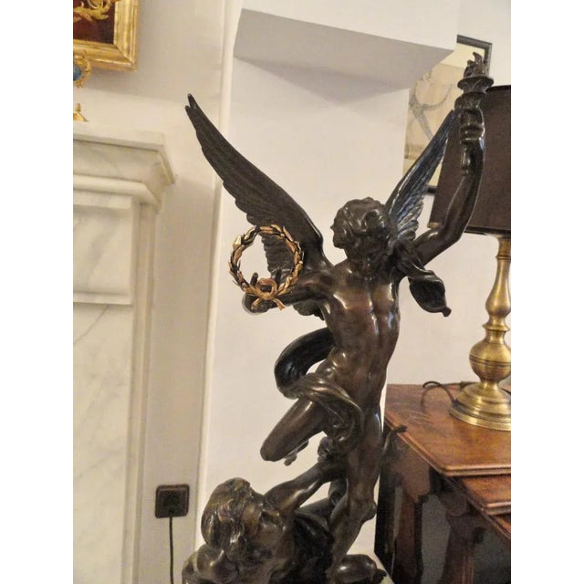 Metal Antique Bronze Sculpture by Charles Vital-Cornu For Sale - Image 7 of 10