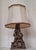 Vintage Figurative Table Lamp in Brown Ceramic with Original Fabric Shade, 1980s For Sale - Image 6 of 7
