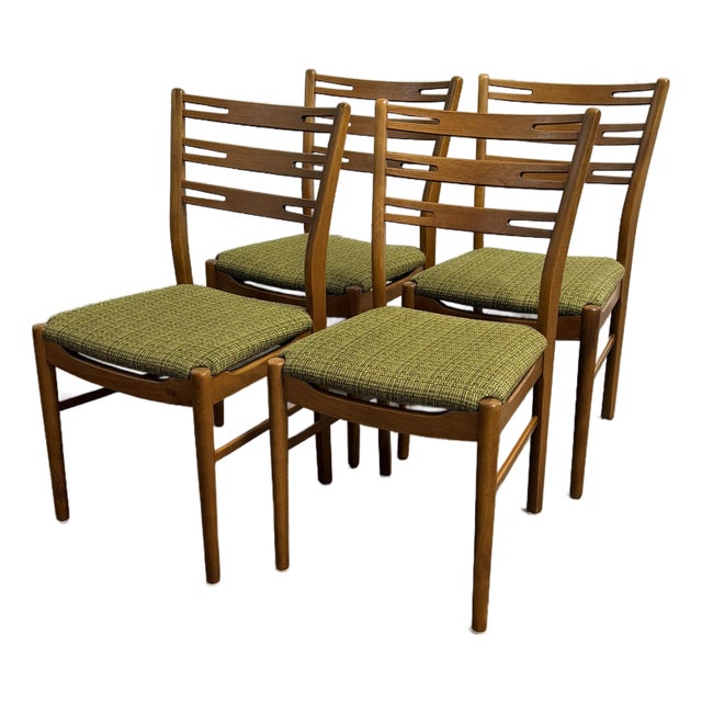 Set of 4 Danish Teak Back Beech Frame Farstrup Model 219 Dining Chairs, Circa 1960's Mid Century For Sale