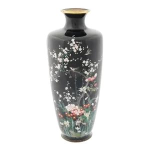 Antique Meiji Era Japanese Cloisonne Enamel Vase