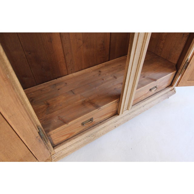 19th Century Belgian Bleached Oak Wardrobe For Sale - Image 11 of 18