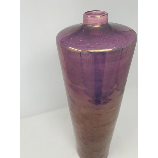 1990s 1990s Iridescent Tapered Vase For Sale - Image 5 of 11