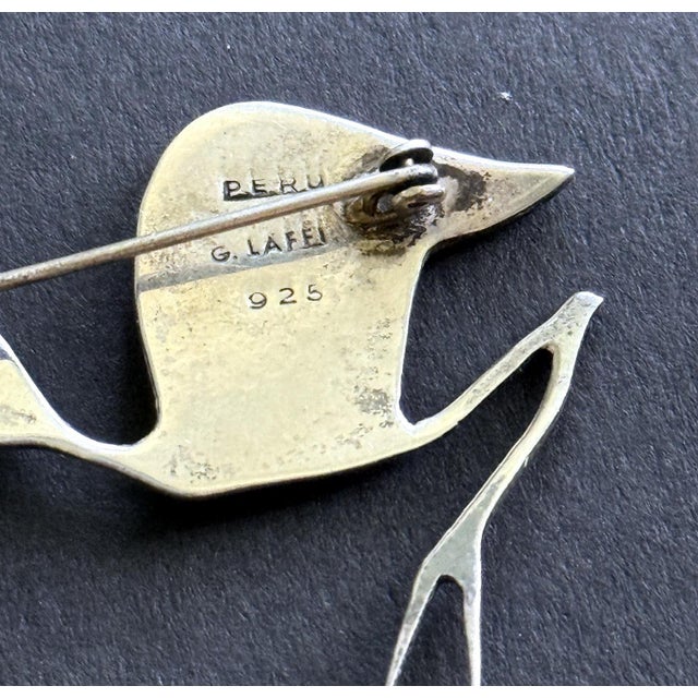 Silver 1970s Sculptural Sterling Silver Brooch by Graziella Laffi For Sale - Image 8 of 8