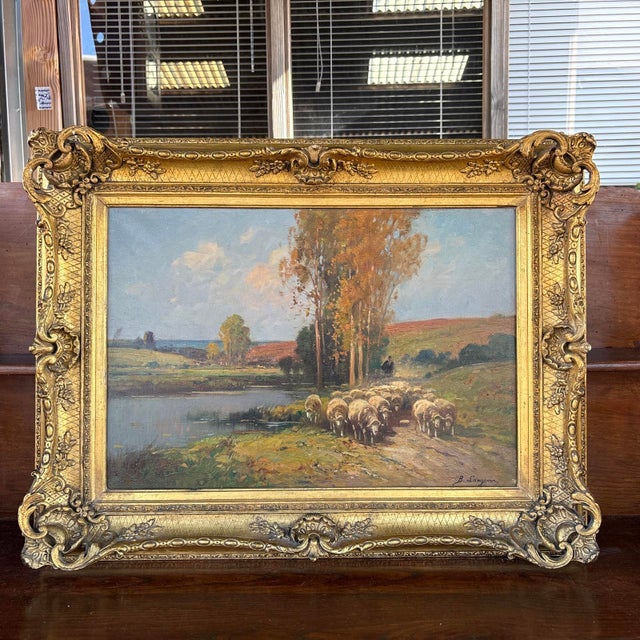 Brigitte Langevin, Pastoral Scene, 20th Century, Large Oil on Canvas, Framed For Sale - Image 17 of 17