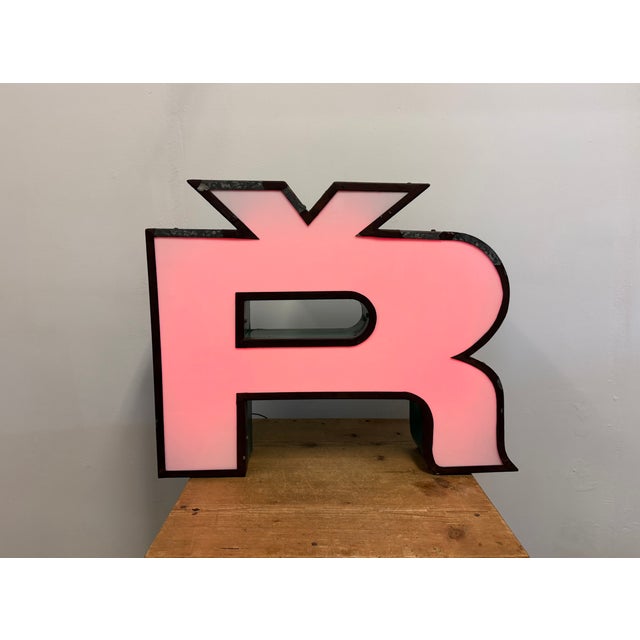 Large Vintage Illuminated Advertising Letter Ř, 1960s For Sale - Image 16 of 18