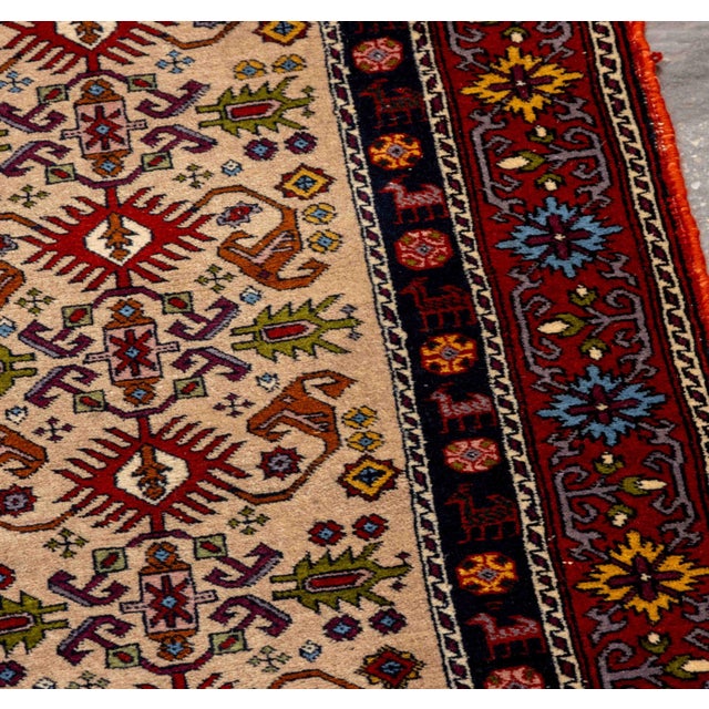Persian Persian Kazak Runner, 11' 6" X 2' 8" For Sale - Image 3 of 10
