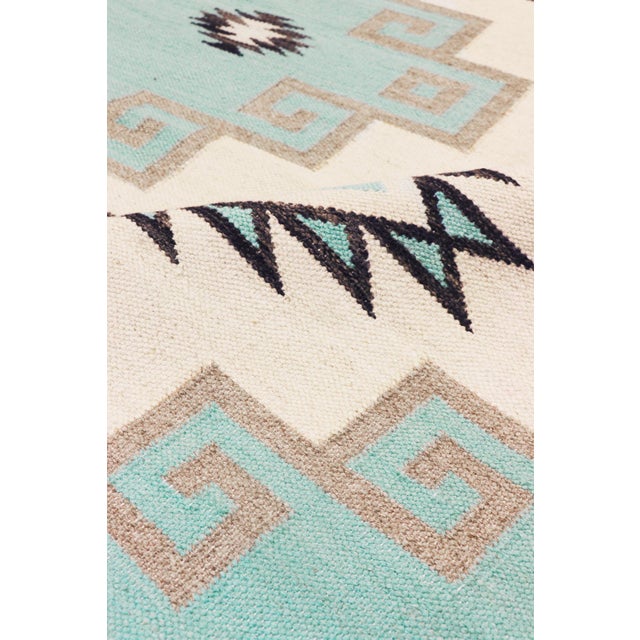Modern Pasargad Home Tuscany Aqua Wool Area Rug- 3'11'' X 5'11'' For Sale - Image 3 of 5