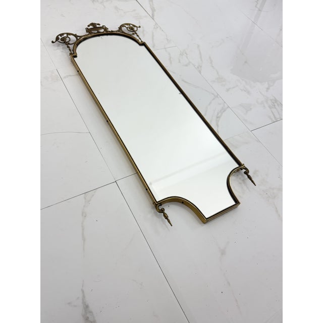 Mid-Century Italian Brass Wall Mirror, 1940s For Sale - Image 12 of 14