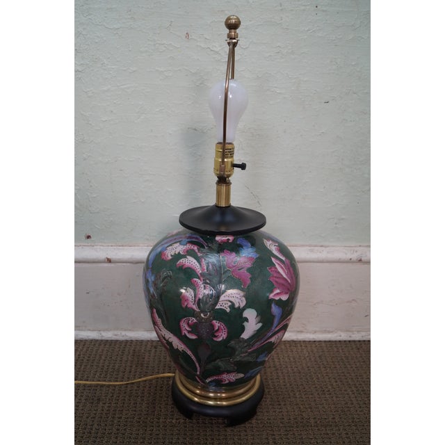 Frederick Cooper Floral Pottery Ginger Jar Urn Table Lamp Chairish